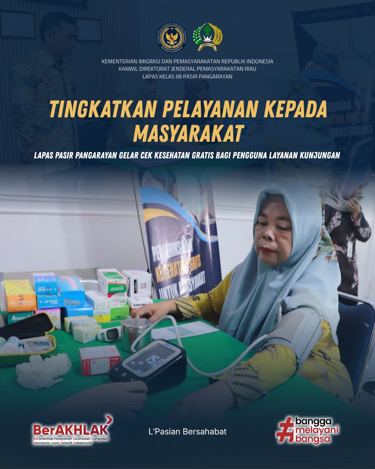 Tingkatkan Pelayanan kepada Masyarakat, Lapas Pasir Pangarayan Gelar Cek Kesehatan Gratis bagi Pengguna Layanan Kunjungan
